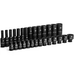 Capri Tools 1/4 in. Drive Metric 6-Point Shallow and Deep Impact Socket Set (28-Piece)