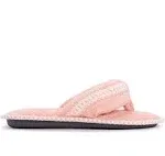 MUK LUKS Women's Darlene Micro Chenille Thong Slippers-Rosegold