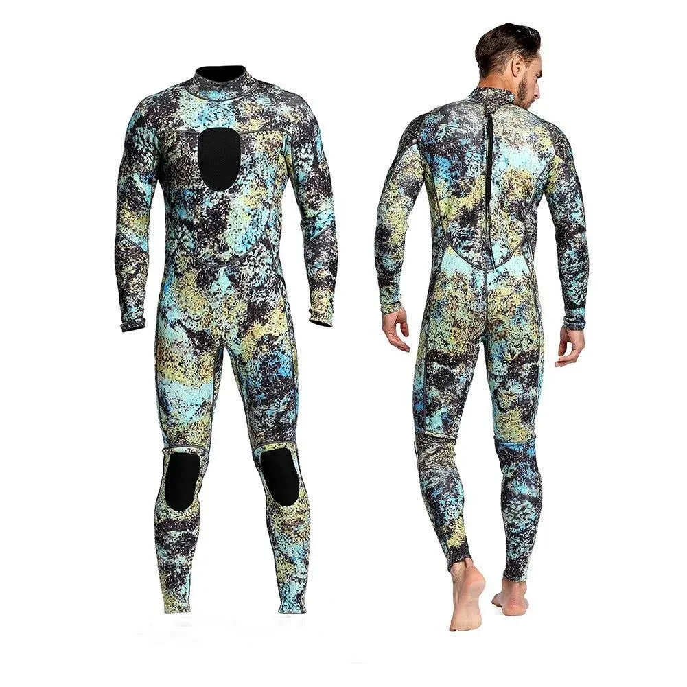 Wetsuits Mens 3MM Camo Neoprene Scuba Diving Unisex One Piece Sport Skin Large