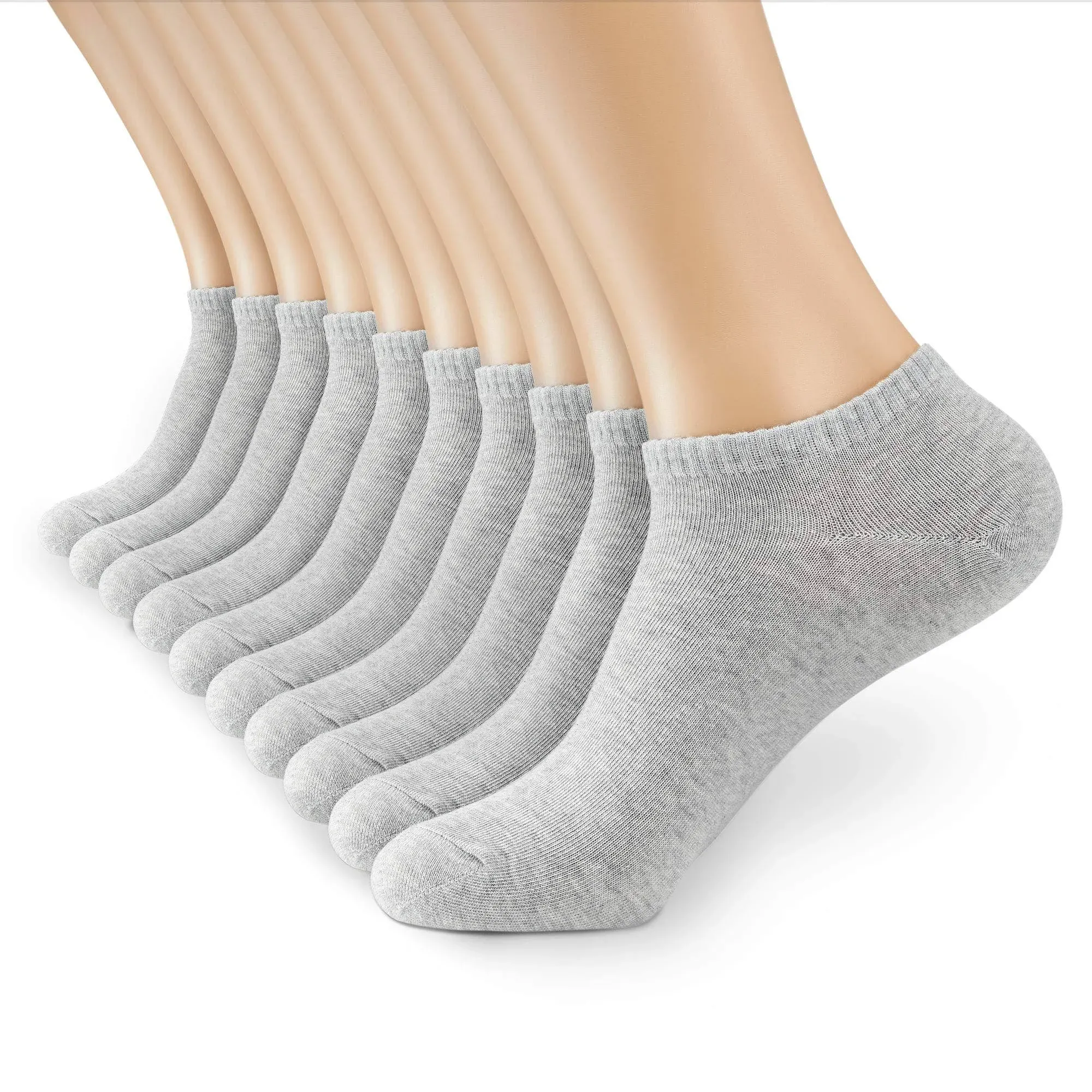 MONFOOT Women's and Men's 10-20 Pairs Thin Cotton Low Cut Ankle Socks, Multipack