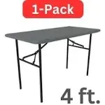 Lifetime 4-Foot Folding Table (ESSENTIAL) Gray 80694