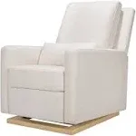 Babyletto Sigi Electronic Recliner and Glider, Performance Cream Eco-Weave with Light Wood Base