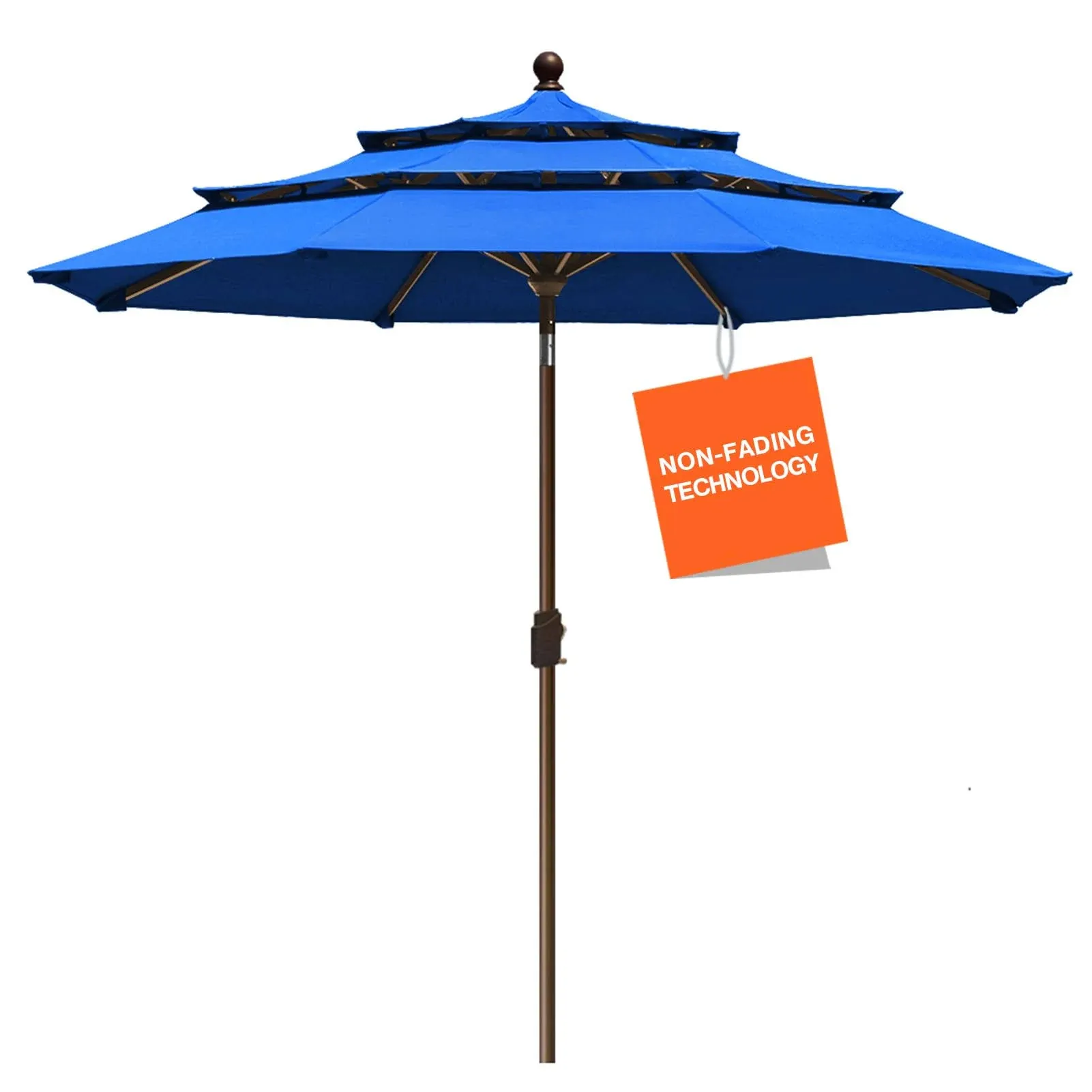 EliteShade USA 10-Year-Non-Fading Sunumbrella 9Ft 3 Tiers Market Umbrella Patio Umbrella Outdoor Table Umbrella with Ventilation