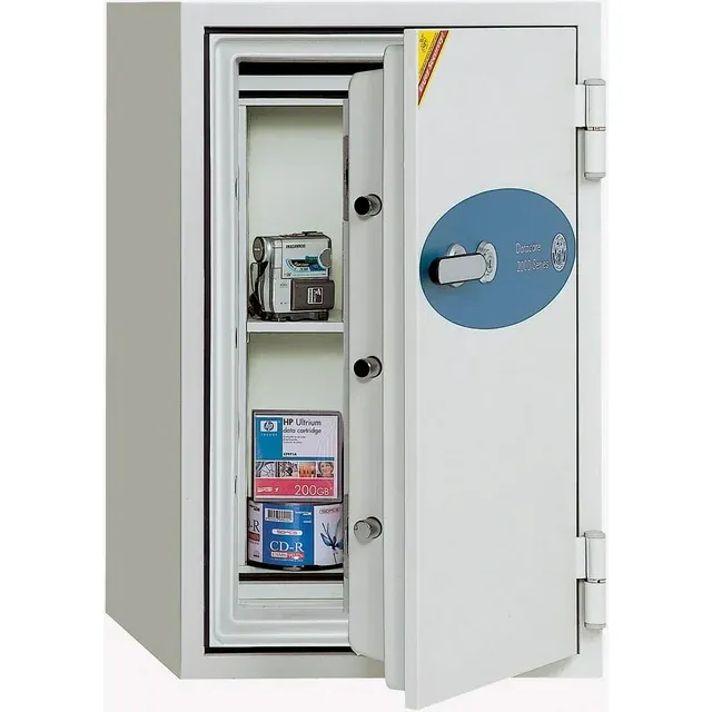 Phoenix Safe Datacare 1.5-Hour Key Lock Fire & Water Resistant Media Safe 1.22 cu ft, Off-White