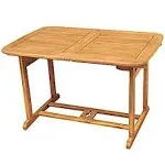 Walker Edison Acacia Wood Patio Butterfly Dining Table, Brown