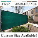 Royal Shade 4' x 50' Green Fence Privacy Screen Windscreen Cover Netting Mesh Fabric Cloth - Cable Zip Ties Included - We Make Custom Size