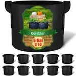 Plant Grow Bags 10pk- 5Gal Heavy Duty Thick Garden/Vegetable/Planter w/ Handles