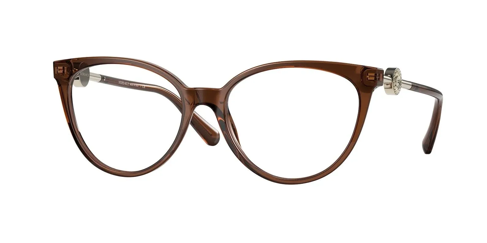 Versace Eyeglasses VE3298B 5324 55mm Transparent Brown / Demo Lens