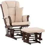 Storkcraft - Tuscany Glider and Ottoman - Espresso/Beige