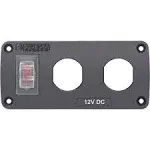 Blue Sea 4364 Water Resistant USB Accessory Panel - 15A Circuit Breaker 2x Blank