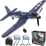 RC Plane 4 Channel Remote Controlled Aircraft Ready to Fly, One Key Aerobatic and One-Key U-Turn, Easy Control for Beginners, F4U Corsair RC Airplane