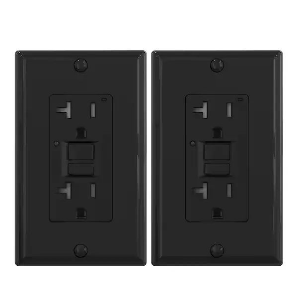 ELEGRP G1920T-BL2 20-Amp GFCI Tamper Resistant Duplex Outlet (Set of 2) Color/Finish: Black