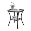 Carolina Brown Square Wicker Outdoor Side Table