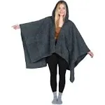 Catalonia Women's Poncho Cape, Sherpa Cloak Coat, Snuggly Hooded Wearable Blanket, Gift Idea for Mom and Teen Girls