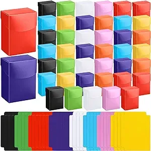 80 Pcs Deck Cards Boxes with Dividers, 40 Trading Card Storage Box and 40 