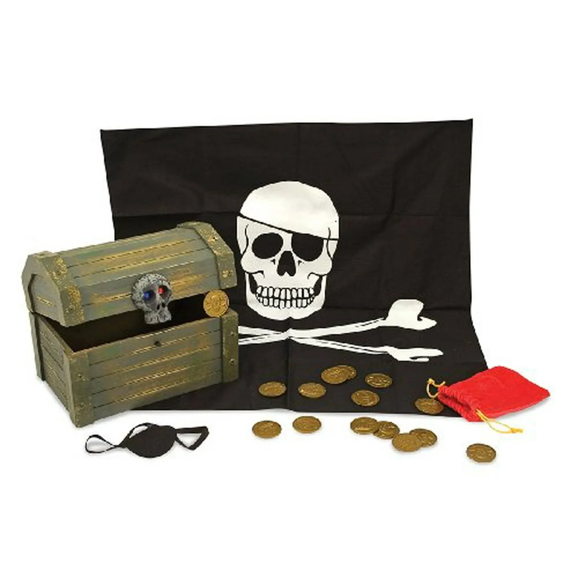 Melissa &amp; Doug Wooden Pirate Chest Pretend Play Set