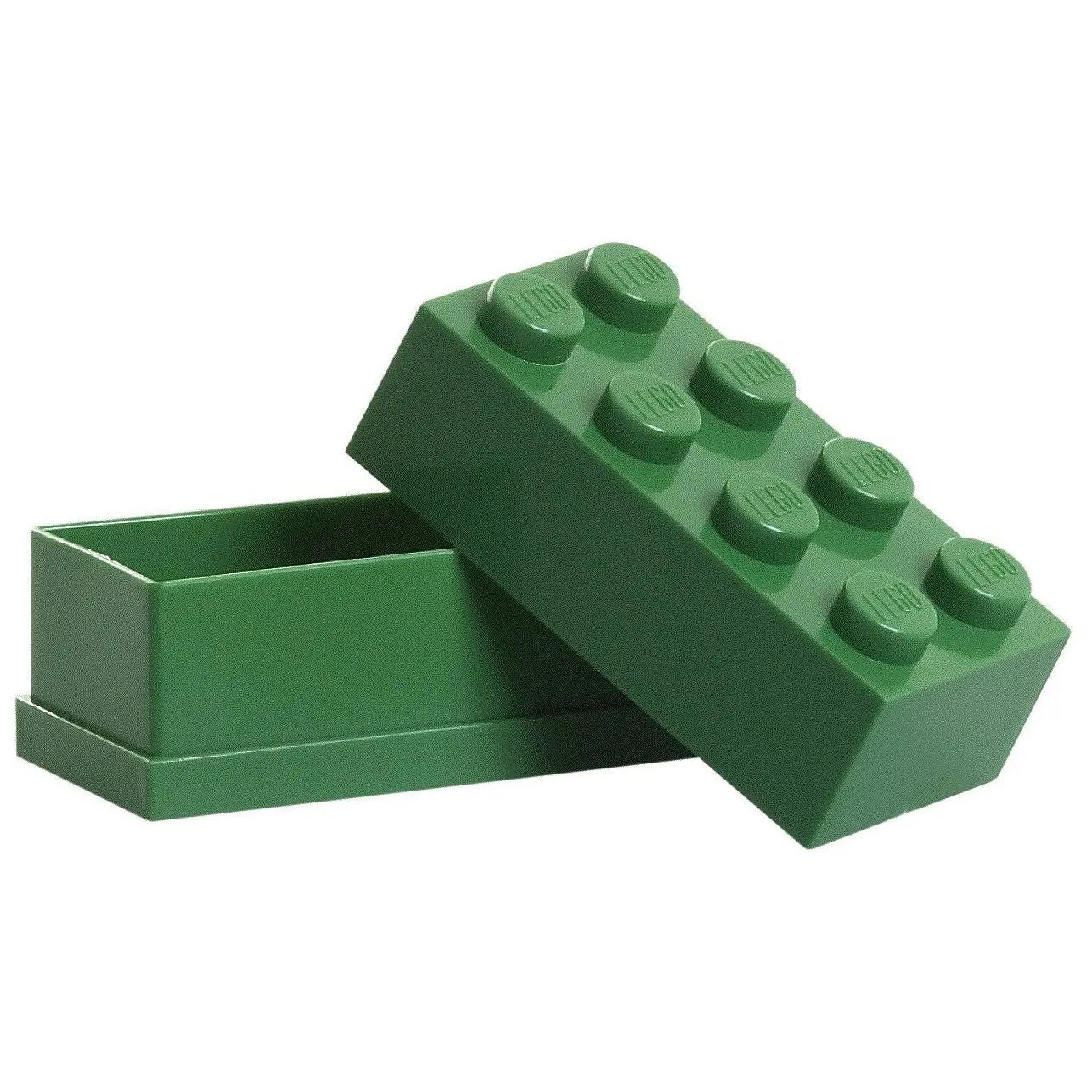 Room Copenhagen, Lego Mini Box - BPA, Phthalate, and PVC Free Snack Storage - Brick 8, Dark Green (40121734)