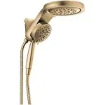 Delta Universal Showering Components: HydroRain H2Okinetic 5-Setting Two-In-One Shower Head Lumicoat Champagne Bronze