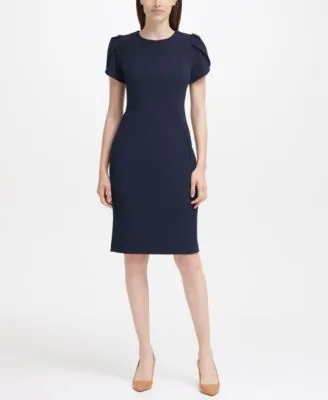 Calvin Klein Women's Tulip Sleeved Sheath Dress, Black 3, 6Calvin Klein Women's Tulip Sleeved Sheath Dress, Black 3, 6