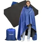 DUKUSEEK Hooded Outdoor Blanket, Extra Large (79"x 59") Waterproof Camping Blanket, Quilted Fleece, Warm, Windproof, Sand Proof, Portable and Wear-Resistant, for Sports, Picnic, Hiking, Travel…