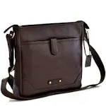 392001 Cross Body Satchel in Full Grain Dark Brown Leather | Style n Craft