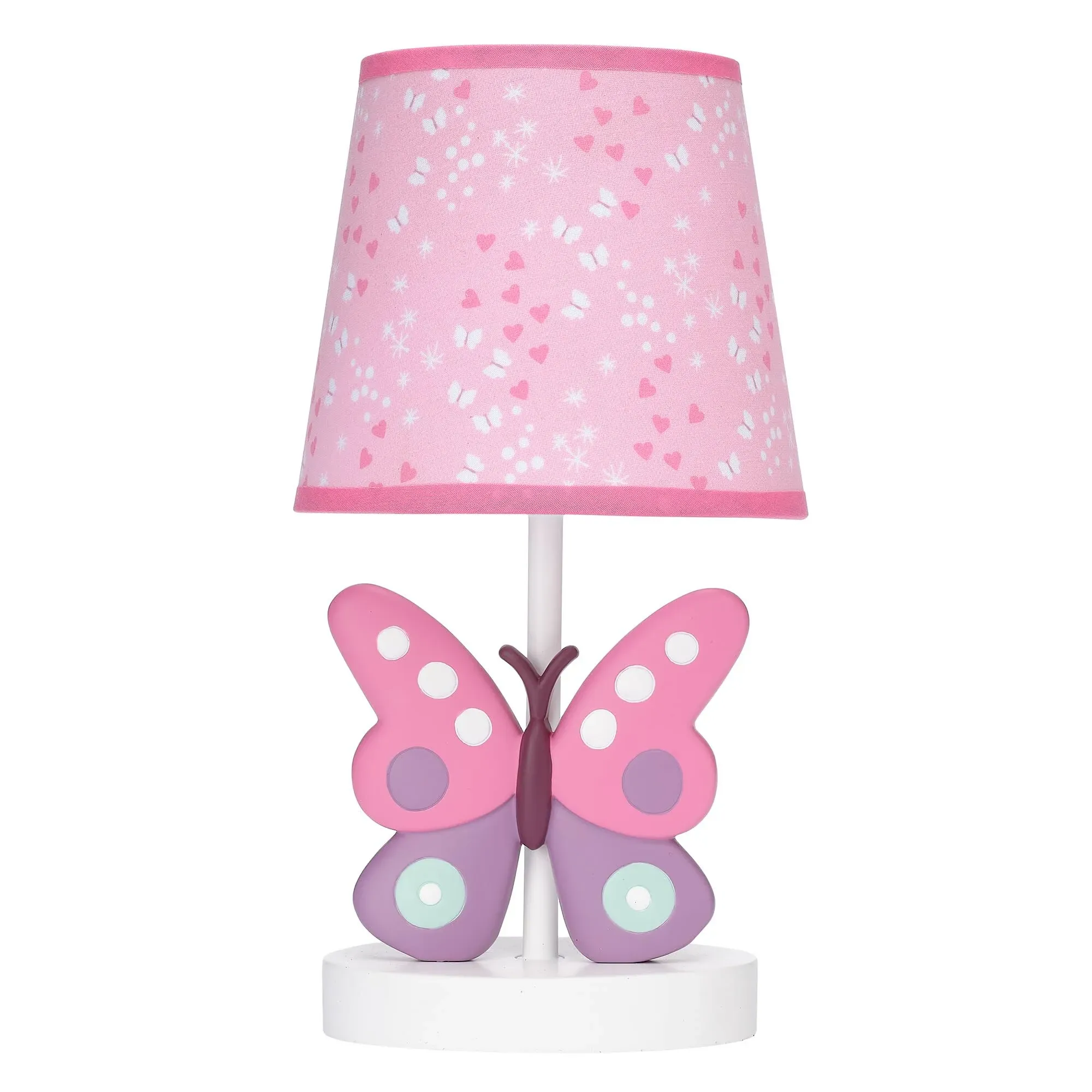 Bedtime Originals Magic Garden Pink/White Butterfly Lamp with Shade & Bulb