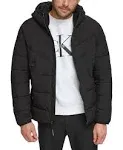 Calvin Klein Modern Fit Hooded Stretch Jacket Ebony - Size: Medium