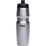 Bivo Duo 25oz Non Insulated Stainless Steel Bike Water Bottle - Lightweight for Cycling, Hiking, Sports - No Plastic Taste, Fits Most Cages, Dishwasher Safe - (Black)