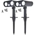 2 Pack Solar Spot Lights Outdoor With Motion Sensor Ip65 Waterproof Led Solar Po