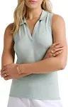 TravisMathew Women's Sleeveless Majorca Golf Polo, Small, Heather Jade