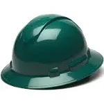 Pyramex HP54135 Ridgeline Full Brim Hard Hat - 4-Point Ratchet Suspension - Green