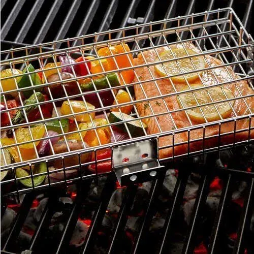 Adjustable Grill Basket With Removable Handle