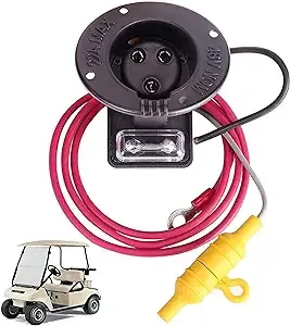 48 Volt Charger Receptacle and Fuse Assembly for Club Car DS 2000-up Electric Golf Cart, OEM# 1018021-01 1018468-01