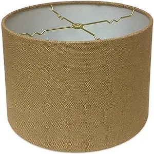 Royal Designs, Inc. Shallow Drum Hardback Lamp Shade, HB-610-16BL, Burlap, 15 x 16 x 10