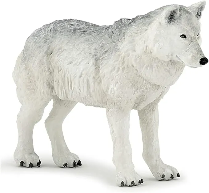 Papo -Hand-Painted - Figurine -Wild Animal Kingdom - Polar Wolf -50195 -Collectible - for Children - Suitable for Boys and Girls- from 3 Years Old