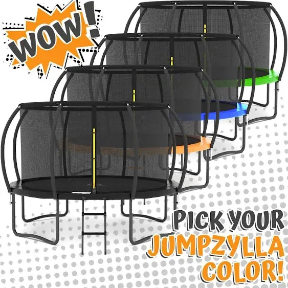 Jumpzylla Trampoline 8FT 10FT 12FT 14FT Trampoline with Enclosure