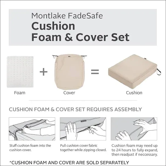  Mont lake Fade safe Chaise Cushion Foam - White