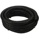 Pond Tubing ID 1” × 20ft Black Corrugated Flexible Reinforced Waterfall Pond Tube Sump Pump Hose, Non-toxic & Kinkproof (20 ft, 1" ID)