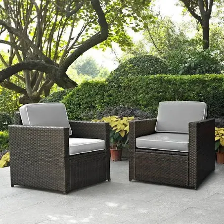 Crosley Furniture Palm Harbor 2-Piece Outdoor Wicker Chair Set