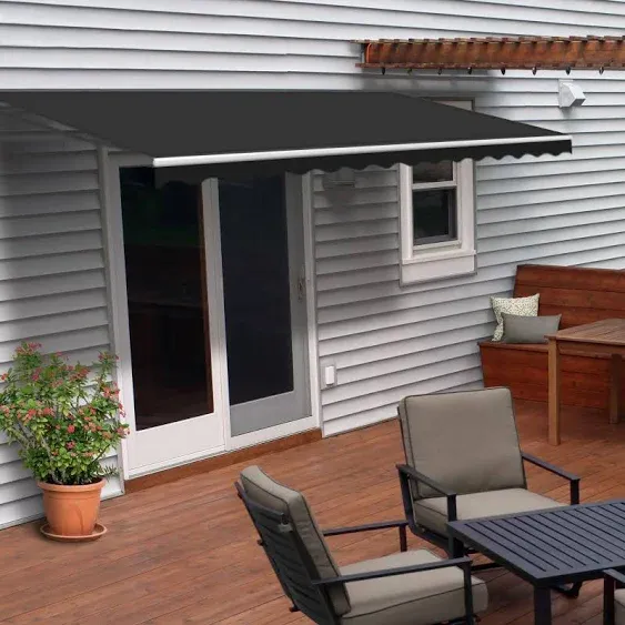 Aleko 10' x 8' Retractable Patio Awning, Black Color