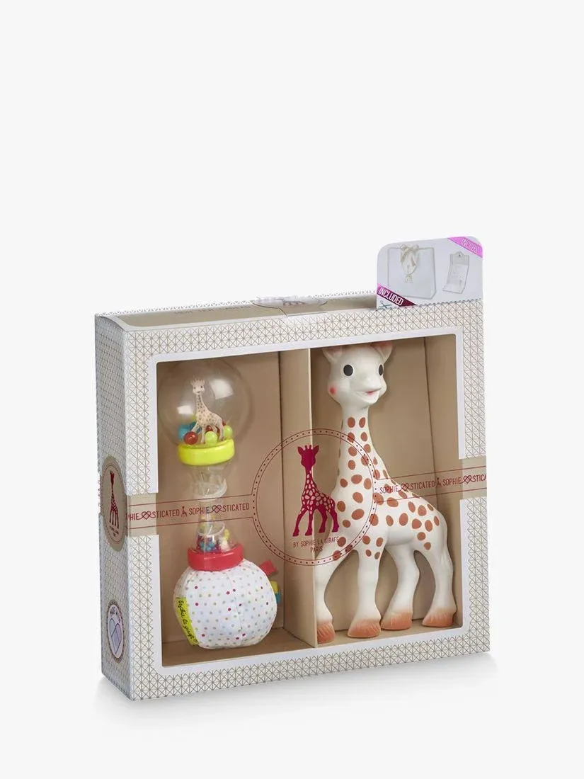 Sophie la girafe | Ready to Give Birth Box | Includes Sophie la girafe & Soft Maracas Rattle | Comfort & Soothe | Awaken All 5 Senses