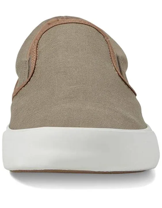 Sperry Men's Striper II Slip On Seasonal Sneaker, Taupe Linen, 8