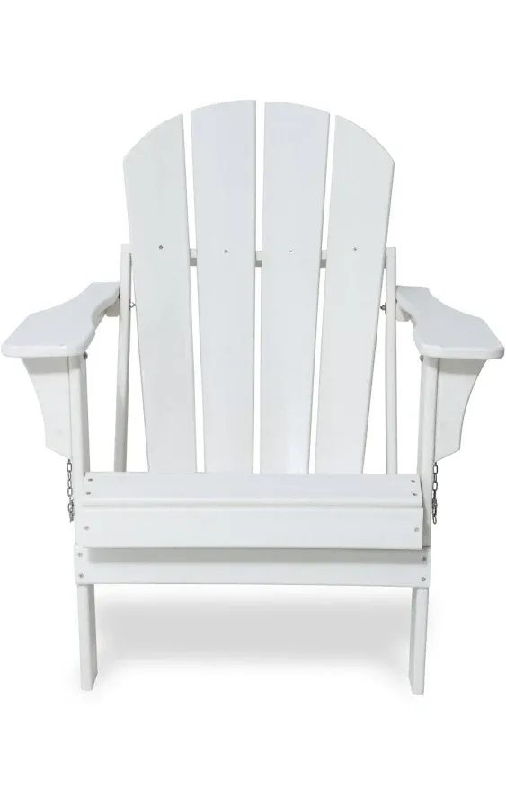 Laguna Outdoor Folding Poly Adirondack Chair, White