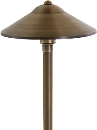 Volt Max Spread 12V Cast Brass Path Light (25' Tall, 9' Shade) with 3W 2700K G4 LED Bulb, Bronze