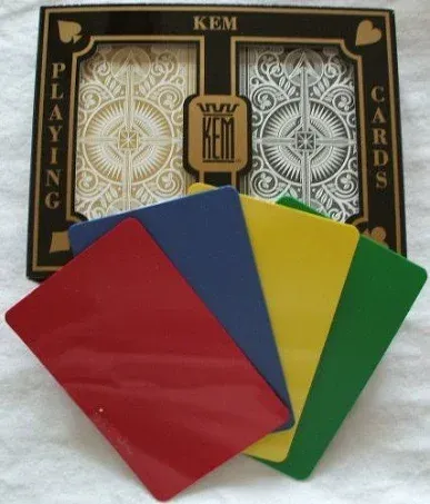 2 Free Cut Cards + Kem Arrow Black Gold Playing Cards Bridge Size Jumbo Index