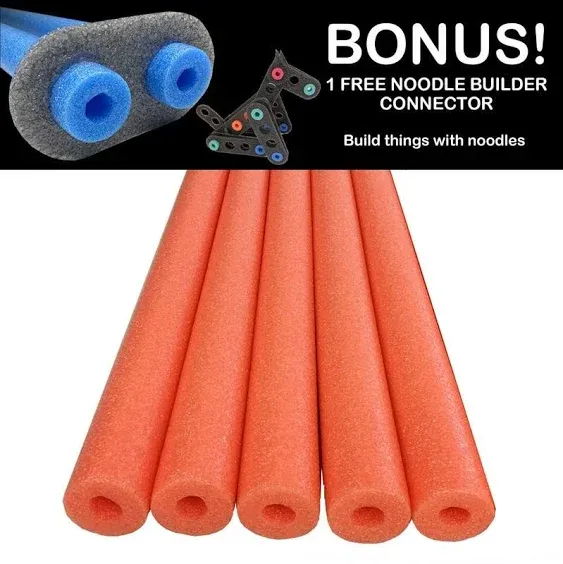 Deluxe Foam Pool Swim Noodles - 5 PACK 50 Inch Wholesale Pricing Bulk