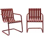 Gracie Stainless Steel Chairs, Red, Set of 2