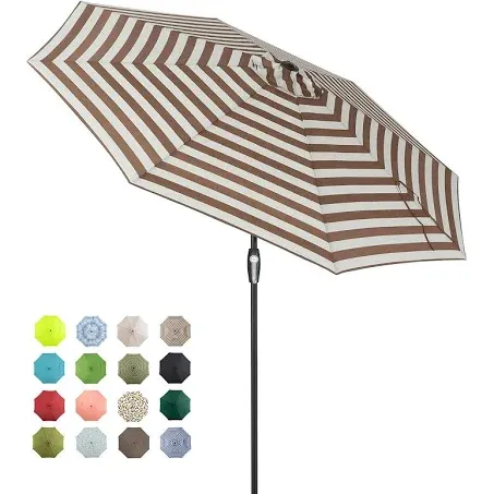 Tempera Patio Market Outdoor Table Umbrella with Auto Tilt and Crank,Large Sun Umbrella with Sturdy Pole&Fade resistant canopy,Easy to set