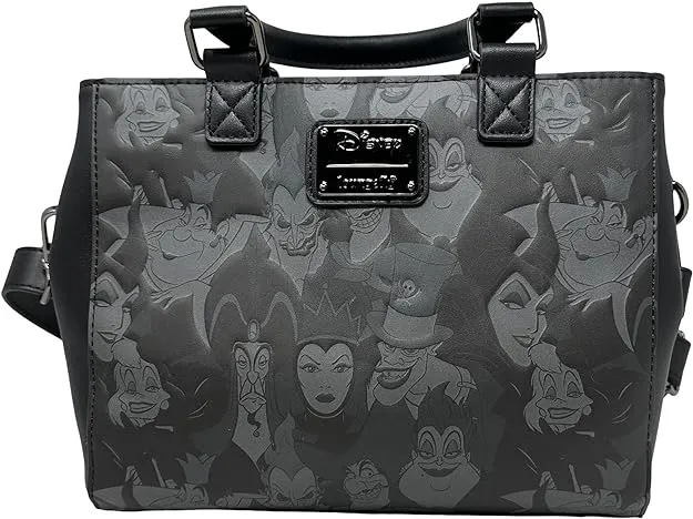 Loungefly | Loungefly Disney Villains Debossed Allover Print Crossbody Satchel Handbag Purse | Realry