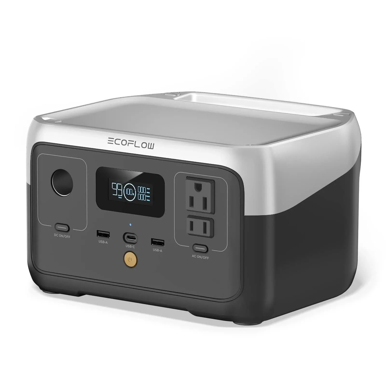 EF EcoFlow Portable Power Station River 2, 256Wh LiFePO4 Battery 1 Hour Fast Charging, 2 Up to 600W AC Outlets, Solar Generator